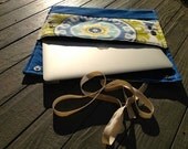 Laptop Case, 13" MacBook Case, 13" MacBook Air Case, 13" MacBook Pro Case, PADDED,Waverly Solar Flair Lime/Indigo Laptop case