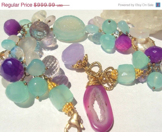 50% OFF SALE Druzy Bracelet by Amanda Lynne LUXE