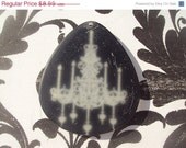 40% OFF SALE Black and White Chandelier Graphic Print Plastic Square Pendant 43x43
