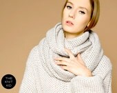 merino infinity scarf sand white mottled circle loop snood cowl circle scarf theknitkid the knit kid