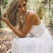 French lace high-neck wedding dress, Ivory, silk chiffon, vintage inspired key hole back sheer lace