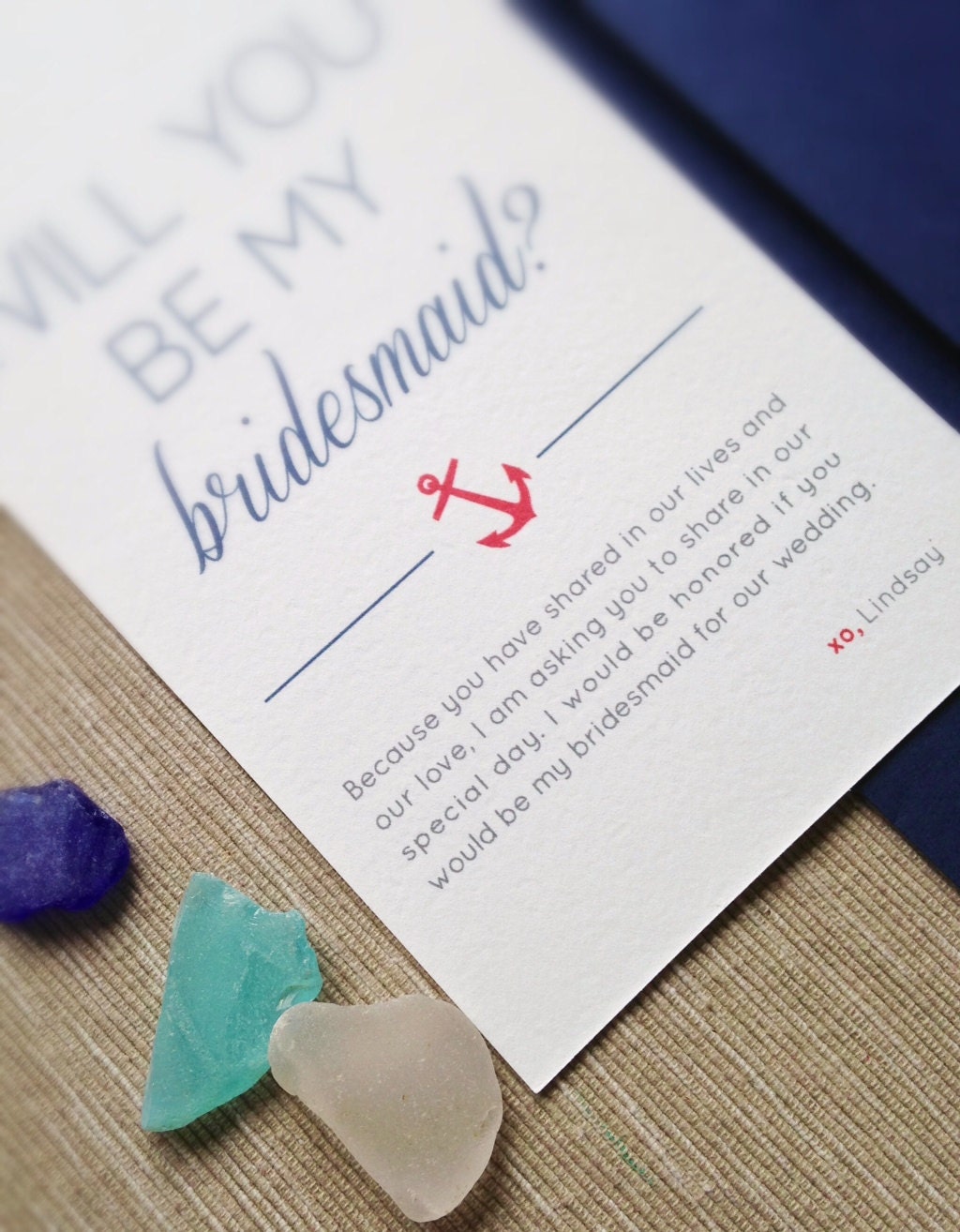 Anchor & Twine "Will You Be My Bridesmaid" Card with Envelope