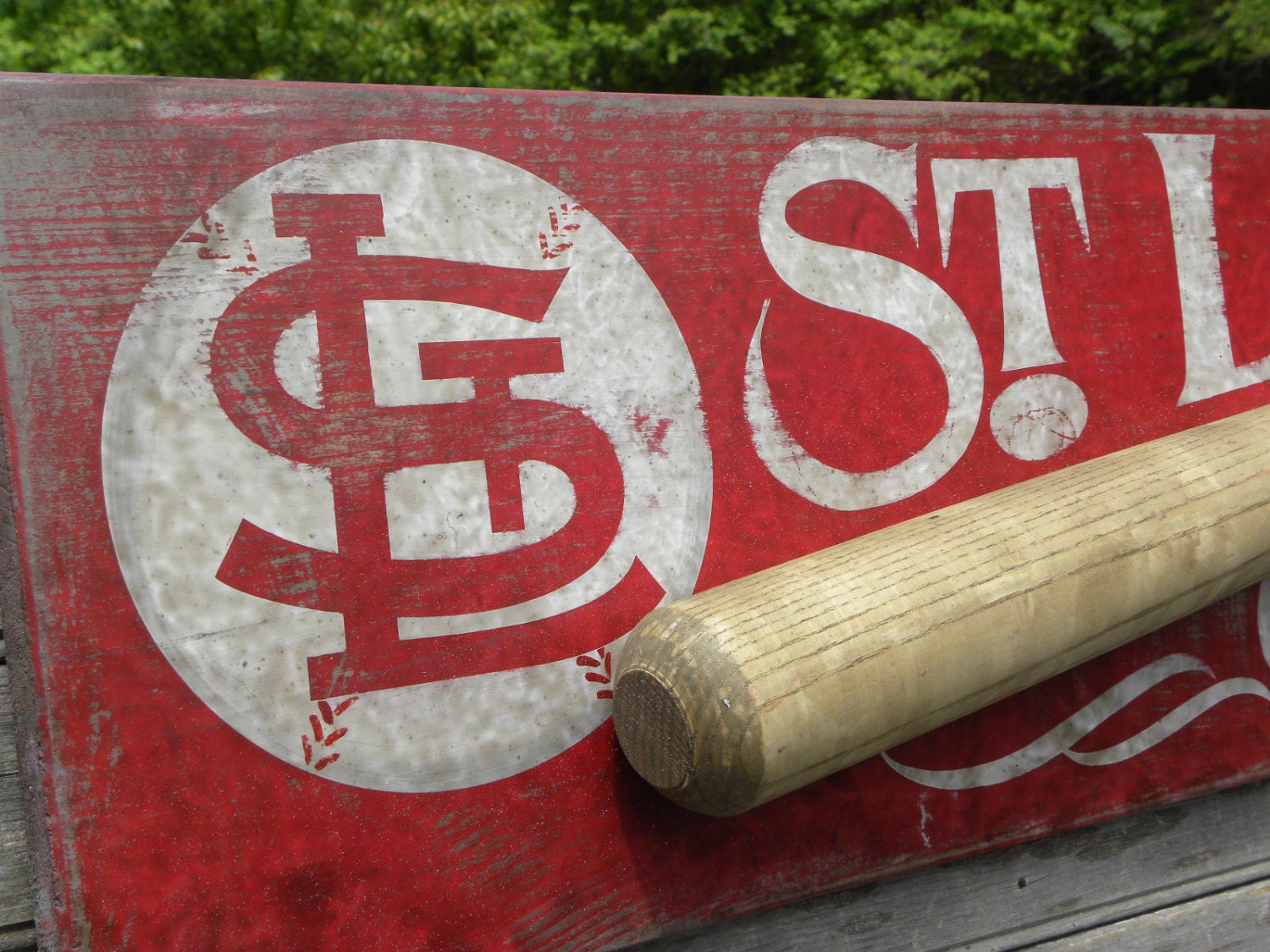 St. Louis Cardinals baseball Sign, wooden, original, hand lettered, art, wall hanging, faux-vintage