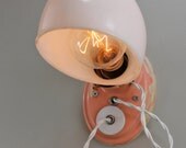 ON SALE - Vintage Art Deco Pink Wall Light Fixture - Antique Milk Glass Sconce Lighting - Gift for Her Girls Girly Lamp