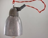 Vintage Industrial Pendant Light - Repurposed Shop/ Garage Hanging Lighting - Reclaimed Upcycled Warehouse Bulb Fixture