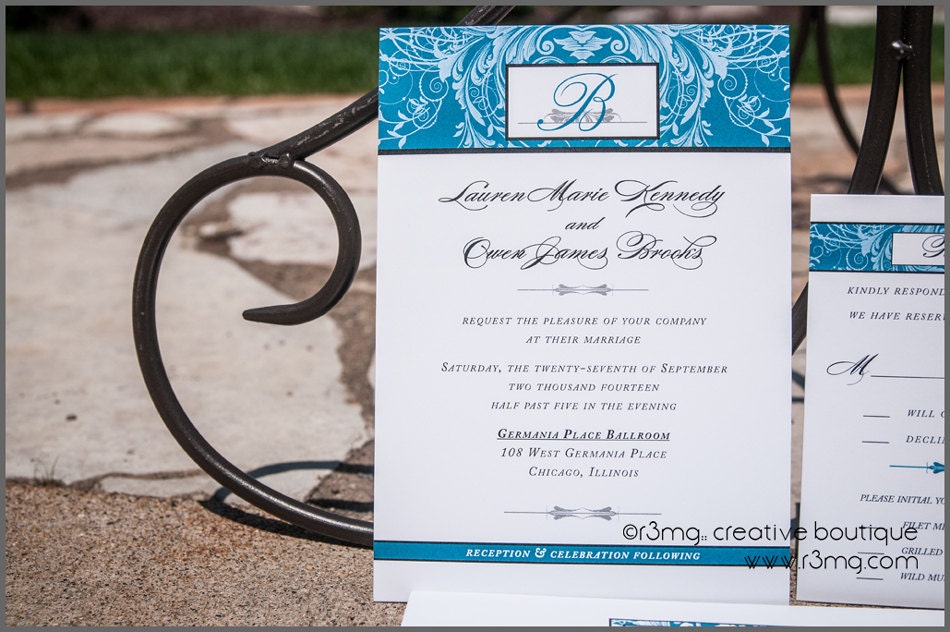 Formal, Traditional Elegance and Flourish Wedding Invitations - Bronze Level