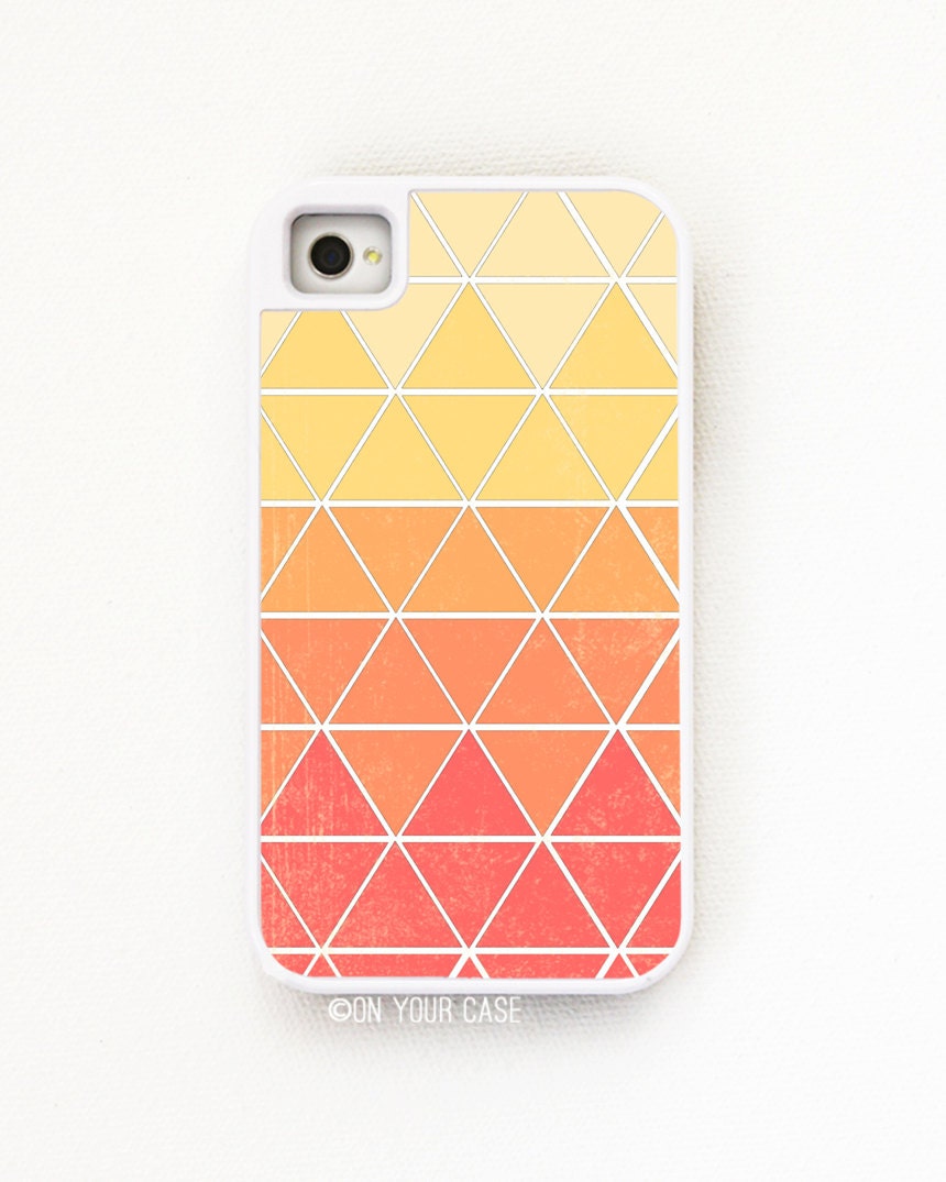 iPhone 4 Tough Case Geometric Sunset- Silicone Lined