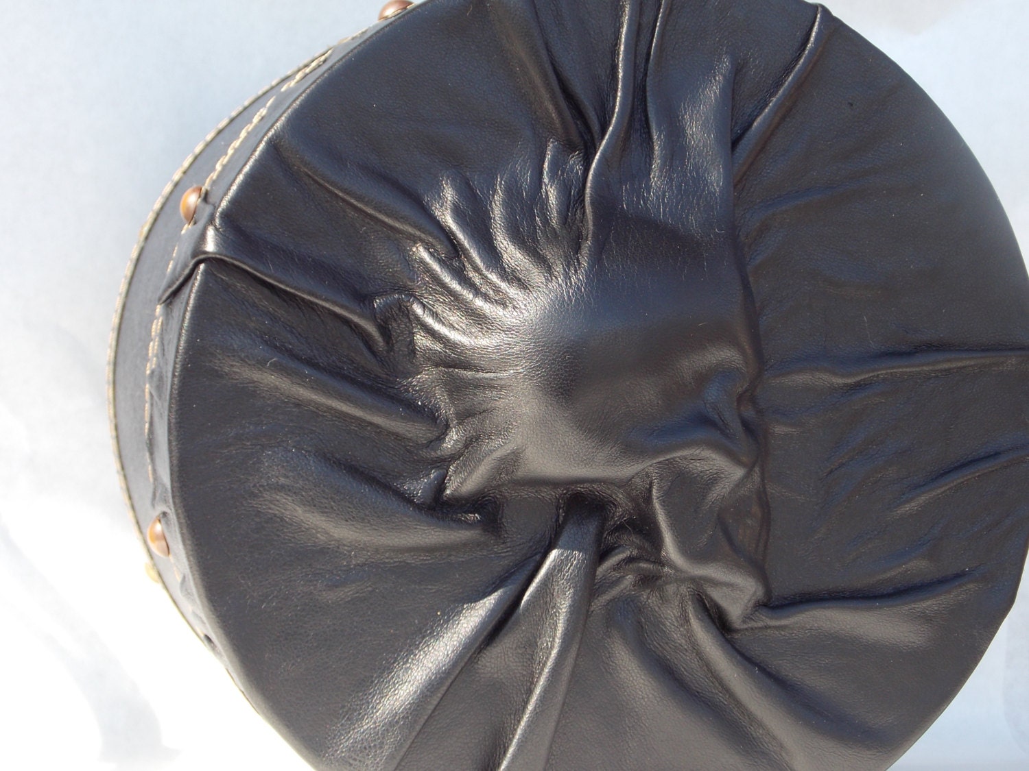 Goth Skull Black Leather Storage Box Organizer Tarot Steam Punk One of a Kind Witch Wiccan Pagan