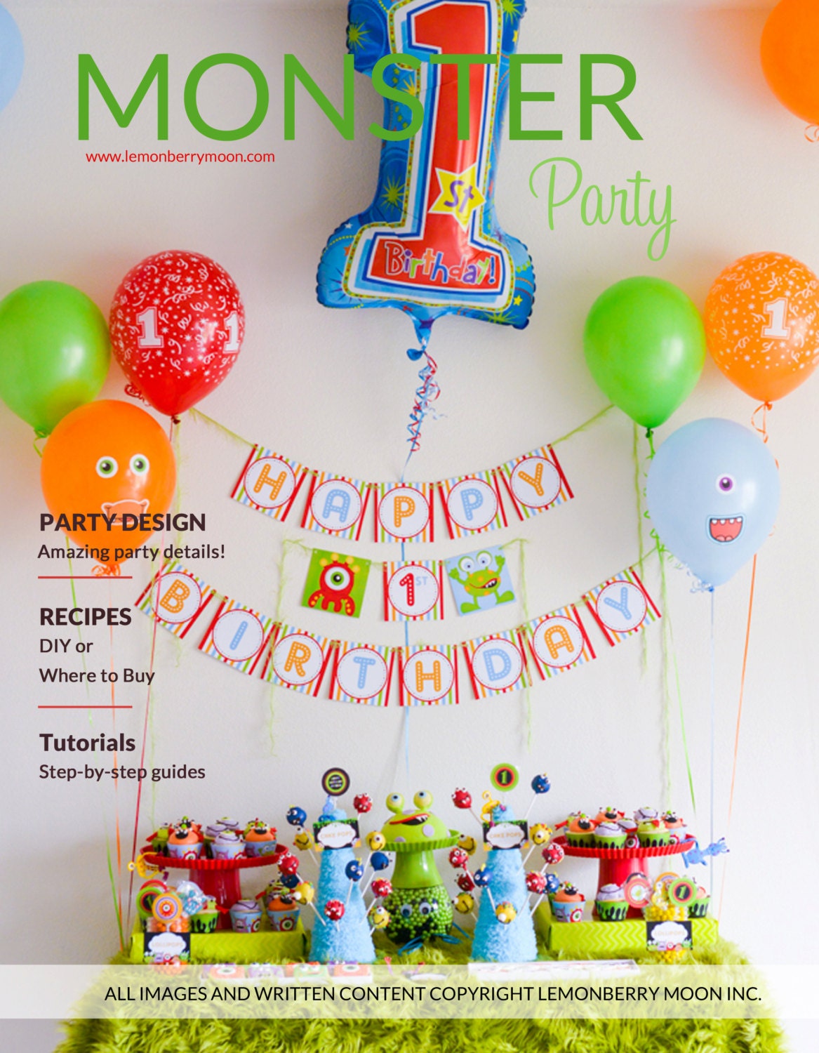 PARTY PLAN - Kids Birthday Party Plan, Monster Theme For A Child of Any Age, Complete With Recipes and Tutorials, PDF Format Il_170x135