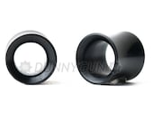 7/16" Pair Horn Beveled Hollow Plugs Organic Hand Carved Body Piercing Jewelry 000 Gauge Earrings