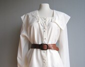 Vintage shirt blouse 80's 90's long sleeve white size S M L blouse oversized