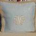 Monogram Pillow Cover Burlap Font Shown INTERLOCKING