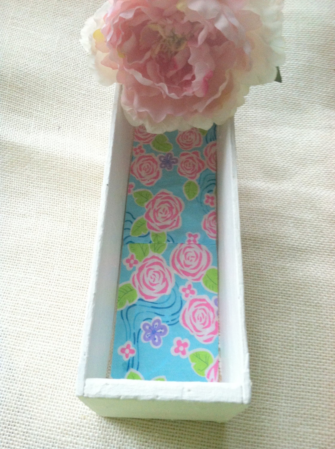 Vintage Mid-Century Salvaged Wood Box/Farmhouse Decor/Shabby Chic Style/Hand Painted