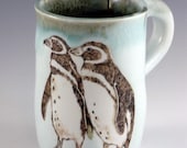 Handmade Ceramic Penguin mug / Cup - Handpainted Porcelain