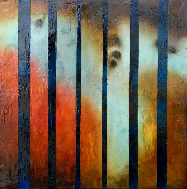 Canvas Art, Original Painting, Mixed Media and Acrylic Collage, Modern, Contemporary, 24" x 24"