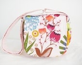 Messenger Bag, Cross Body Bag, Small Messenger, Satchel, Modern Tropical Floral Print