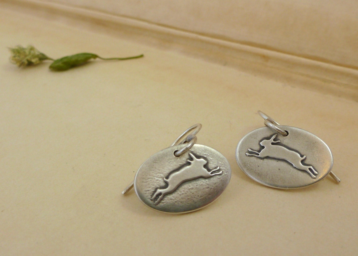 Agile Rabbit earrings - sterling silver - bunny earrings