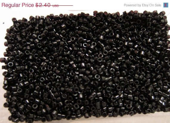25% OFF Miyuki Delica Beads, Size 11/0, Black, DB-0010 - 5 grams