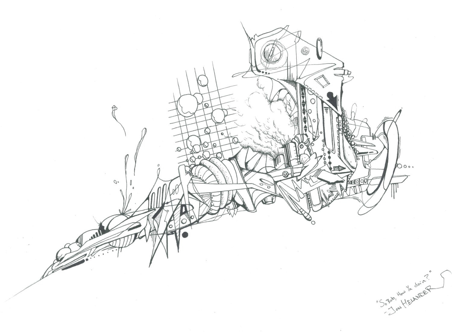 Coffee Break - Abstract, Surreal, Geometrical. Drawing, sketch. Graffiti PRINT