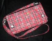 Clearance, Red/Black Plaid Clutch, Bag, Purse, Crossbody/Shoulder Bag, handmade handbag