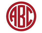2" Circle Monogram Vinyl Decal - Multiple Styles & Colors