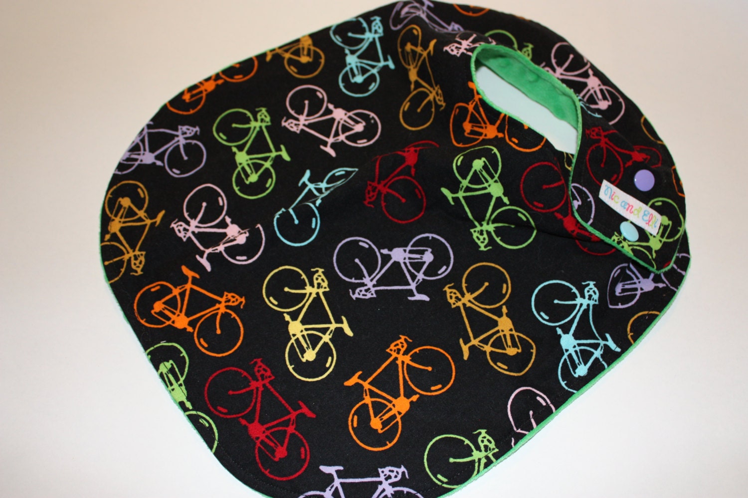 BIG Baby to Toddler Bib Neon Bicycles