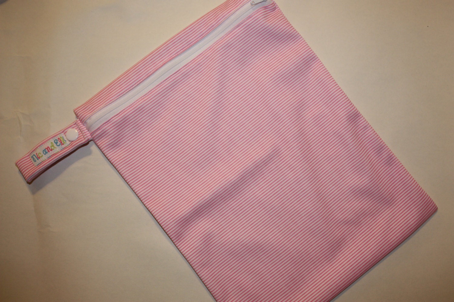 Pink Stripes Wetbag Holds 2 - 3 Cloth Diapers