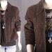Leather jacket brown vintage zipper bomber size S small