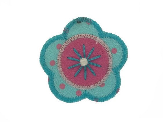 Iron on Applique cutsie turquoise flower