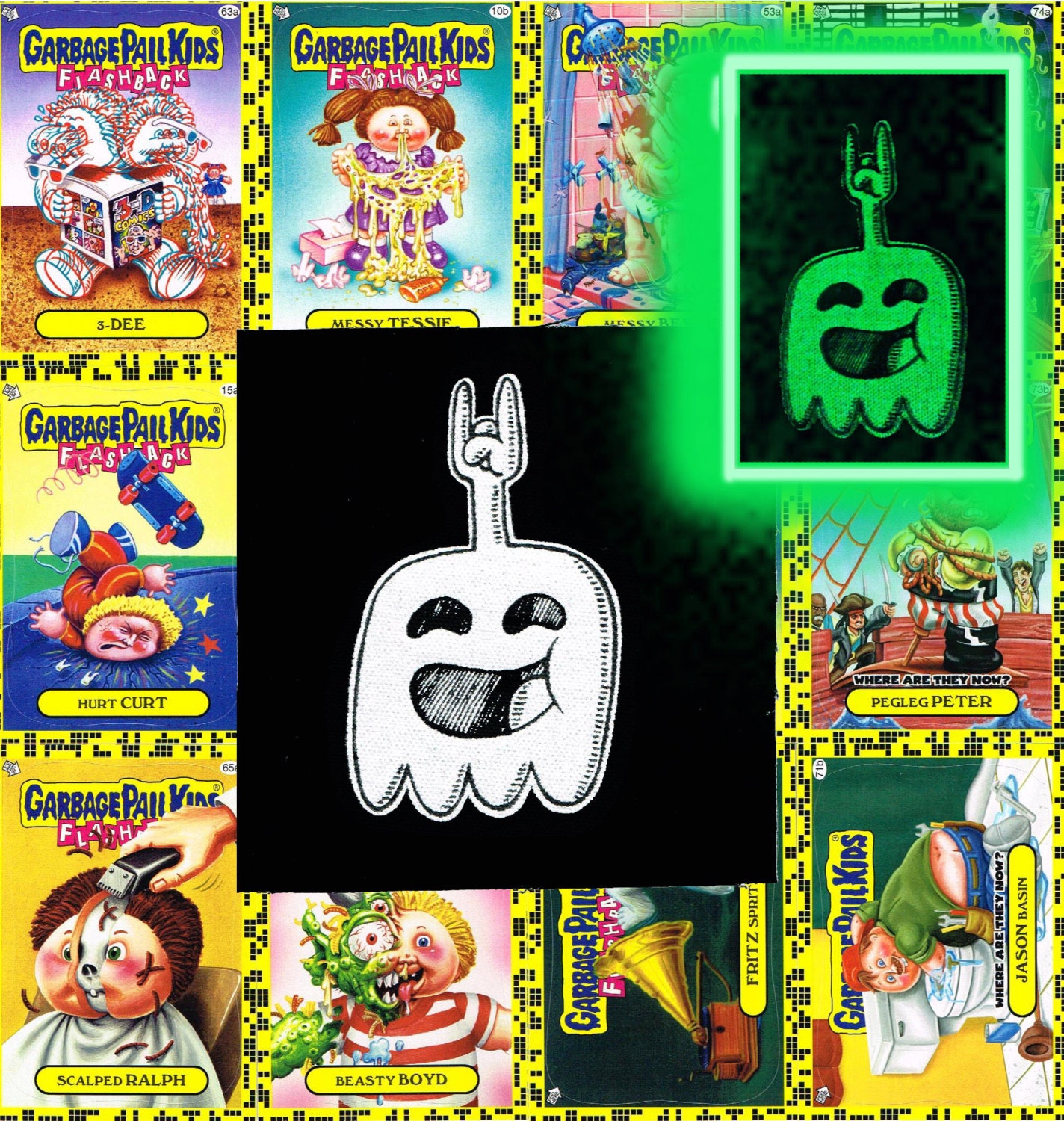 Regular Show Glow in The Dark Patch - High-Five Ghost in White