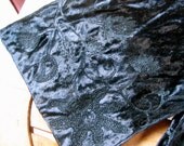 Vintage1930s Black Velvet Scarf with Embroidery