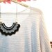 Chevron Crown - knitted monochrome statement necklace with chain and bead detail
