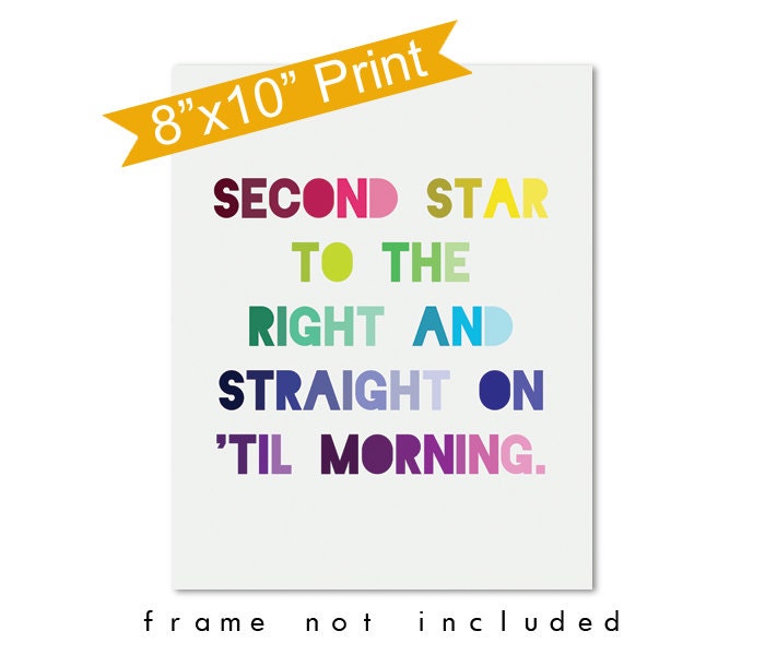 Peter Pan 8x10 Print - Second star to the right and straight on til morning