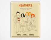 8x10 Art Print, HEATHERS Movie Poster Style Modern Pop Art for the home wall decor