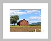 Matted Photography Art Print of Red Barn, Country Landscape Photography, Rural Pennsylvania Fine Art