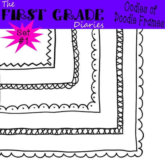 Oodles of Doodle Frames Digital Borders Set 1 -- Buy 2 GET 1 FREE