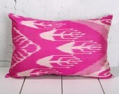 15 x 22 Decorative Pillow Ikat Pillow Throw Pillow Accent Pillow Silk Pillow Cushion -03797-70