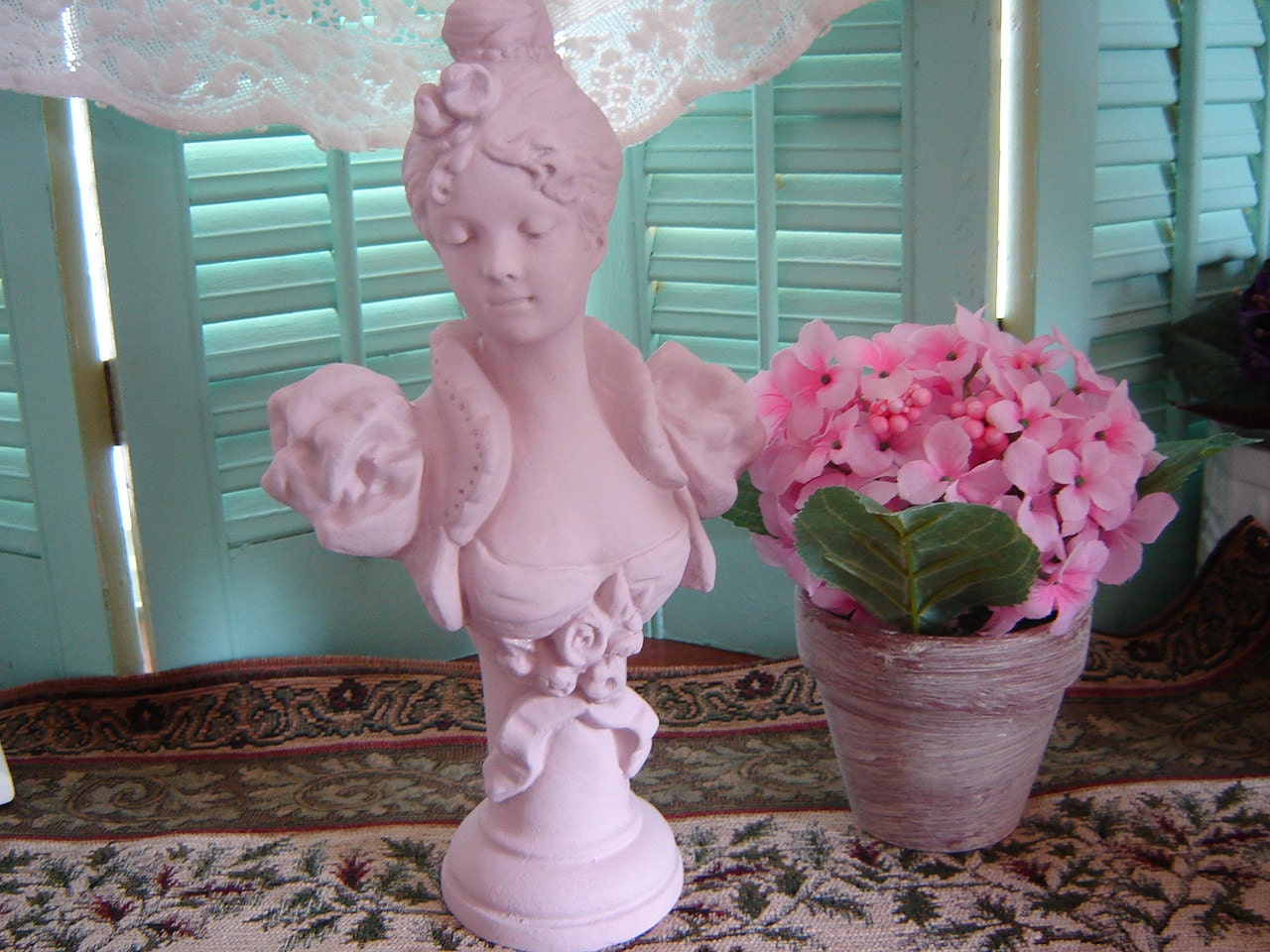 Vintage upcycled bust french lady