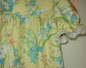 Modest Girls COTTON Nightgown Size 6 YELLOW Floral SUMMER