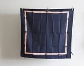 Vintage Designer Scarf by Deneuve - Navy and Somon