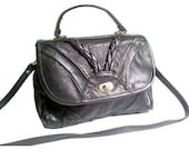 leather SATCHEL  black