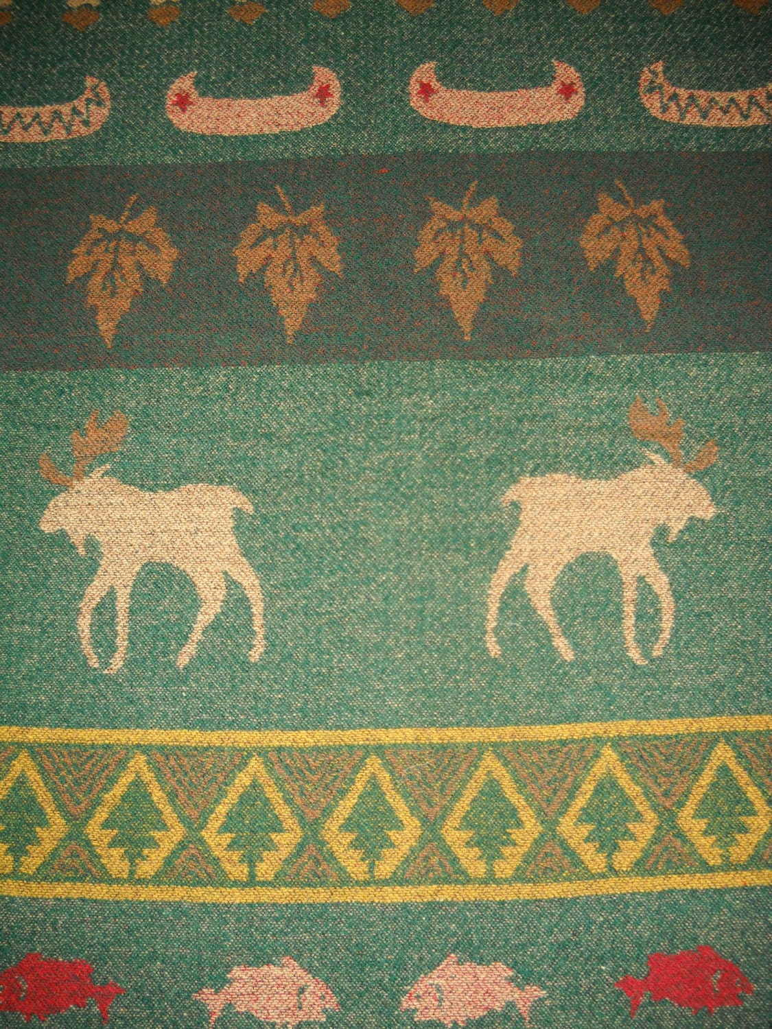 Pendleton Wool Fabric, Unusual Pattern, Cabin Decor, Forest Scene