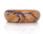 Wood Bracelet, Lapis and Olivewood, Blue Passion