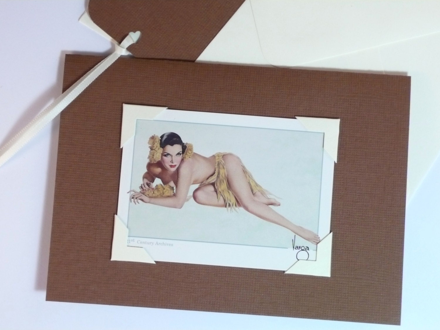 Aloha Hawaiian Pin Up Retro Hula Girl Greeting Card