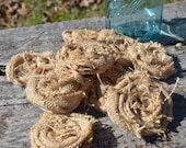 Set of 25 burlap flowers in natural tan for wedding decorations-monogram letters-pillows-picture frames-floral arrangements-headbands-crafts