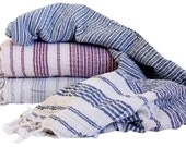 Luxury Turkish Towel - Dark Gray/Blue