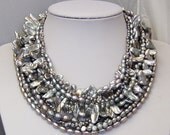 PEARL NECKLACE,Strand necklace wedding gifts,bridesmaid gifts,beadwork necklace,Beaded Jewelry,bib necklace,statement necklace