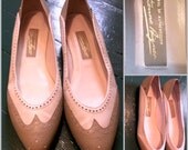 VTG Grey and White Etienne Aigner Classic Wing Tip Spectator Flats Sz 9