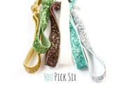 YOU PICK 6 Pack Hair Ties // Glitter Hair Ties // Emi Jay Inspired // No Dent Hair Ties for Women