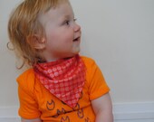 Unisex baby bandana, orange polka-dots